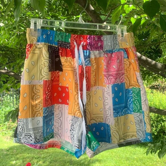 SHEIN patchwork shorts M - Picture 1 of 5